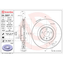 Load image into Gallery viewer, 09.D937.11 Brembo Premium Coated Vented Brake Rotor Brembo Brake Canada