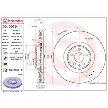 Load image into Gallery viewer, 09.D939.11 Brembo Premium Coated Vented Brake Rotor Brembo Brake Canada