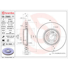 Load image into Gallery viewer, 09.D985.11 Brembo Premium Coated Vented Brake Rotor Brembo Brake Canada