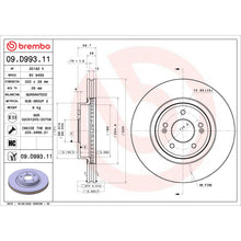 Load image into Gallery viewer, 09.D993.11 Brembo Premium Coated Vented Brake Rotor Brembo Brake Canada