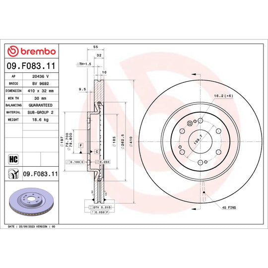 09.F083.11 Brembo UV Coated Solid Brake Rotor Brembo Brake Canada