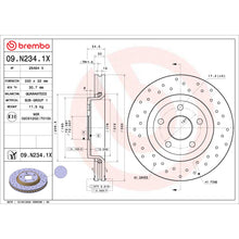 Charger l'image dans la galerie, 09.N234.1X Brembo Premium UV Coated XTRA Cross Drilled Brake Rotor Brembo Brake Canada