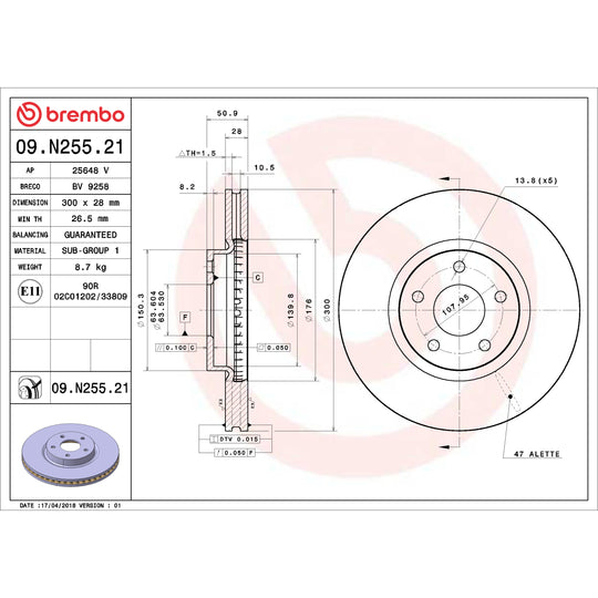 KT00952 Brembo Ceramic Brake Pad and UV Coated Vented  Brake Disc Kit Brembo Brake Canada