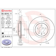 Load image into Gallery viewer, 09.N316.11 Brembo Premium Coated Vented Brake Rotor Brembo Brake Canada