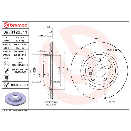 KT00B44 Brembo Ceramic Brake Pad and UV Coated Vented  Brake Disc Kit Brembo Brake Canada
