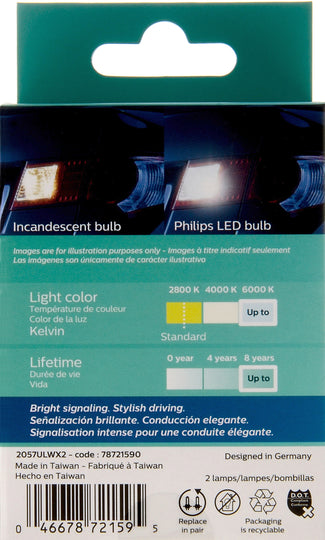 2057WLED Philips Ultinon LED 2057WLED - Ultinon LED - White Philips Bulbs