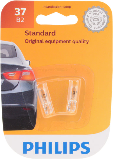 37B2 Philips Standard Minature 37B2 - Standard - Twin Blister Pack Philips Bulbs