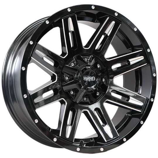 RUF5720002 - Ruffino Country 20X9 6X135 / 6X139.7 0mm Gloss Black - Milled Edge - Ruffino Wheels Canada