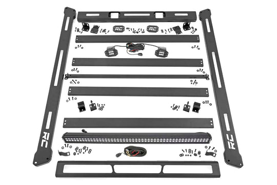 10622 Roof Rack - Black Series Lights - Jeep Wrangler 4xe (21-23)/Wrangler JL (18-23) Rough Country Canada