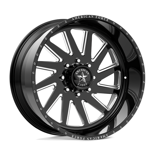 AFTGG28F25-5-21 - American Force AFW Aka 22X10 8X170 -25mm Gloss Black Mill-Mach - American Force Wheels Canada