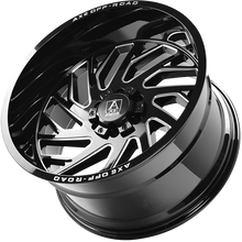 Load image into Gallery viewer, AXE4005 - AXE Zeus 20X12 5X139.7 / 5X127 -44mm Gloss Black - Milled Edge - AXE Wheels Canada