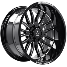 Load image into Gallery viewer, AXE5010 - AXE Hades 20X9.5 5X127 / 5X139.7 15mm Gloss Black - Milled Edge - AXE Wheels Canada