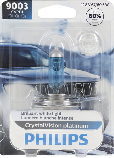 9003CVPB1 Philips CrystalVision platinum Headlight 9003 - CrystalVision Platinum - Single Blister Pack Philips Bulbs