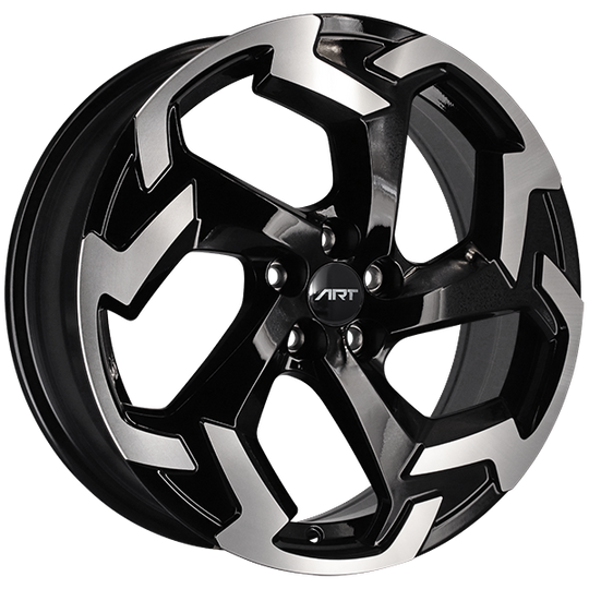 R22117001 - ART Replica 221 17X7 5X100 ET 45mm Gloss Black - Machined Face - ART Replica Wheels Canada