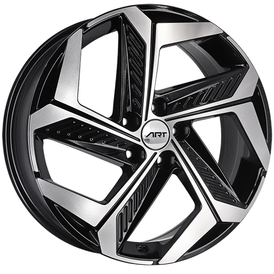 R22218001 - ART Replica 222 18X7 5X114.3 ET 50mm Gloss Black - Machined Face - ART Replica Wheels Canada