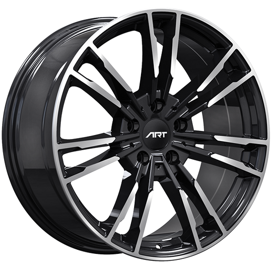 R22819002 - ART Replica 228 19X9.5 5X112 ET 35mm Gloss Black - Machined Face - ART Replica Wheels Canada