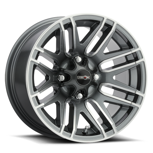 112-147136GMMF4 - Vision 112 Assault 14X7 4X136 2.5mm Gunmetal Machined Face - Vision Wheels Canada