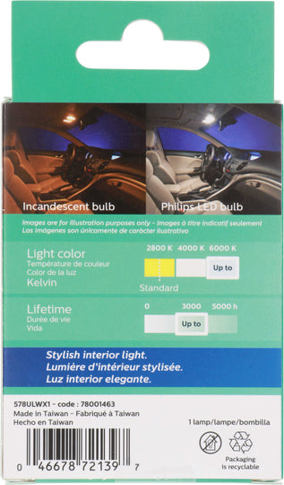 578WLED Philips Ultinon LED 578WLED - Ultinon LED - White Philips Bulbs