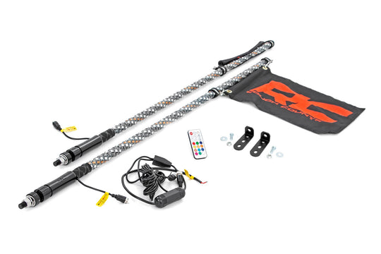 93087 LED Whip Light Kit - Bed Mount - Polaris RZR 170 4WD (2009-2022) Rough Country Canada
