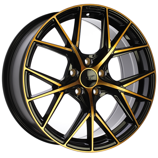 DW1241504 - DAI Wheels A-Spec 15X6.5 4x100 40mm Gloss Black - Machined Face - Bronze Face - DAI Wheels Wheels Canada