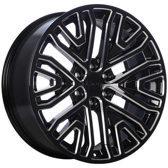 R17622001A - ART Replica 176 22X9 6X139.7 ET 28mm Gloss Black - Milled Edge - ART Replica Wheels Canada