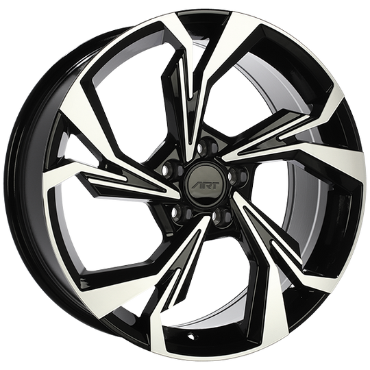 R24319002 - ART Replica 243 19X8 5X112 ET 35mm Gloss Black - Machined Face - ART Replica Wheels Canada