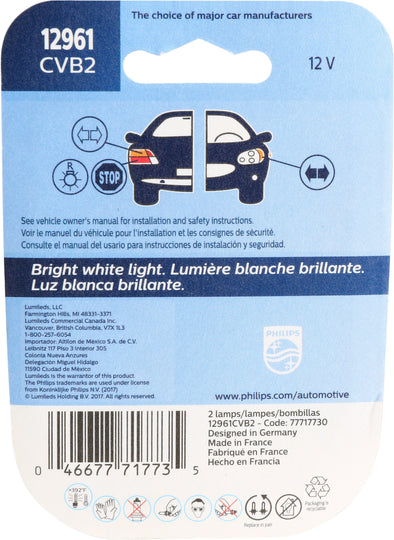 12961CVB2 Philips CrystalVision ultra miniature 12961 - CrystalVision Ultra - Twin Blister Pack Philips Bulbs