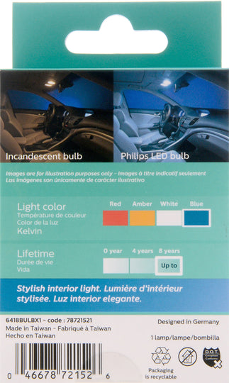 6418BLED Philips Ultinon LED 6418BLED - Ultinon LED - Blue Philips Bulbs