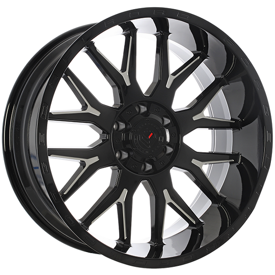 XR12004 - Forged Wheels XR101 20X10 8X170 ET -19mm Gloss Black & Milled Edge - Forged Wheels Wheels Canada