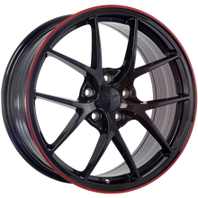Load image into Gallery viewer, DW1321601-DAI Wheels Sky 16X7 5x114.3 +40 Black &amp; Red-DAI Wheels Canada