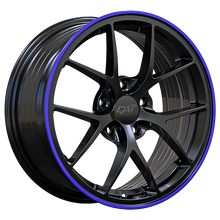 Load image into Gallery viewer, DW1321602-DAI Wheels Sky 16X7 5x114.3 +40 Black &amp; Blue-DAI Wheels Canada