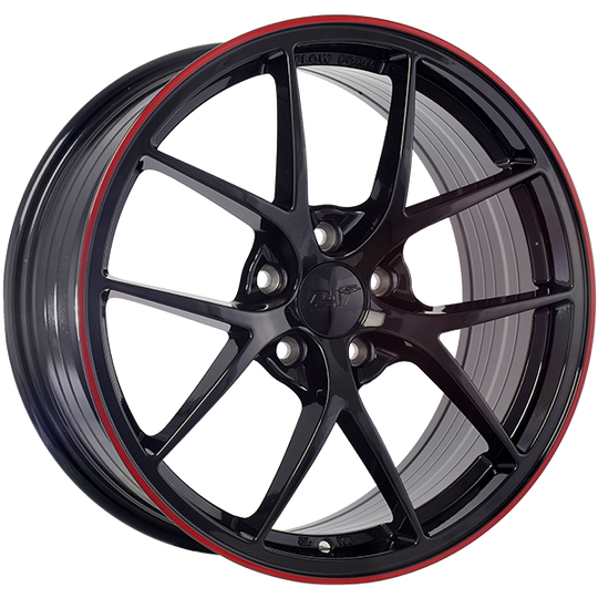 DW1321701-DAI Wheels Sky 17X7.5 5x114.3 +40 Black & Red-DAI Wheels Canada