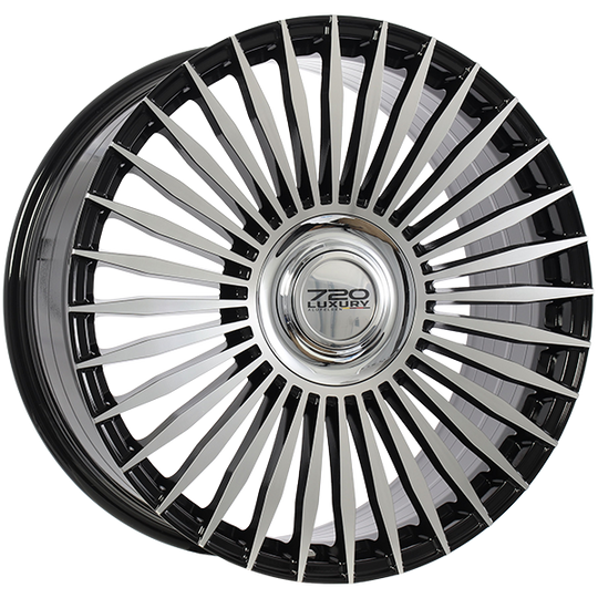 LX12204 - 720 Luxury Infinity 22X9.5 5X112 35mm Gloss Black - Machined Face - 720 Luxury Wheels Canada