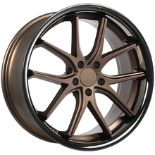 Charger l'image dans la galerie, LX22007 - 720 Luxury Vanquish 20X9 5X114.3 35mm Satin Bronze Face - Black Stainless Lip - 720 Luxury Wheels Canada