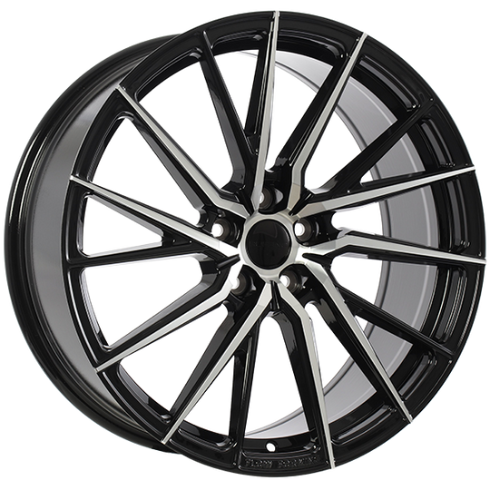 RUF672002 - Ruffino Central 20X8.5 5X114.3 35mm Gloss Black - Machined Face - Ruffino Wheels Canada