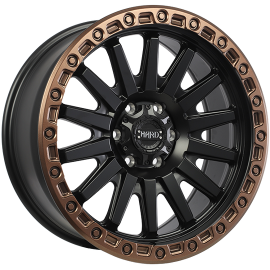 RUF742004 - Ruffino HARD Blaze 20X9 6X139.7 15mm Satin Black - Satin Bronze Lip - Ruffino HARD Wheels Canada