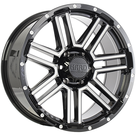 RUF771701-Ruffino Hard Mystic 17X9 6x139.7 +15 Gloss Black w Milled Edges-Ruffino Hard Wheels Canada