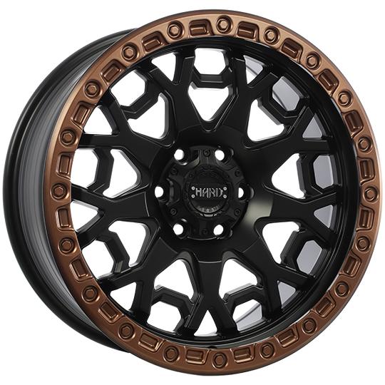 RUF782003 - Ruffino HARD Midnight 20X9 6X135 25mm Satin Black - Satin Bronze Lip - Ruffino HARD Wheels Canada