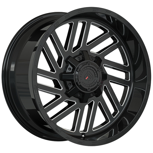 XR72006 - Forged Wheels XR107 20X10 8X170 ET -12mm Gloss Black & Milled Edge - Forged Wheels Wheels Canada
