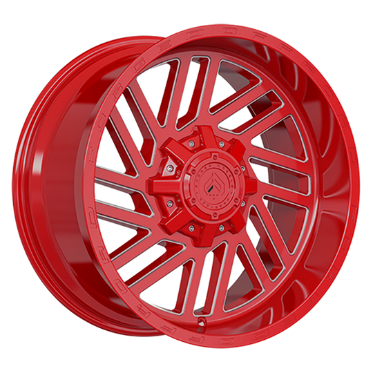 XR72004 - Forged Wheels XR107 20X10 6X135 / 6X139.7 ET -12mm Red & Milled Edge - Forged Wheels Wheels Canada