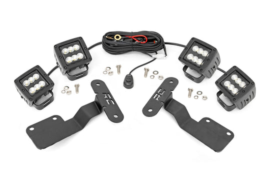70869 LED Light - Ditch Mount - Dual 2" Black Pairs - Flood - Subaru Forester (14-18) Rough Country Canada