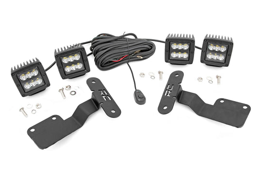 70868 LED Light - Ditch Mount - Dual 2" Black Pairs - Spot - Subaru Forester (14-18) Rough Country Canada