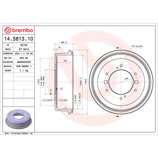 14.5813.10 Brembo Essential Brake Drum Brembo Brake Canada