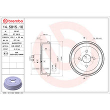 Load image into Gallery viewer, 14.5815.10 Brembo Essential Brake Drum Brembo Brake Canada