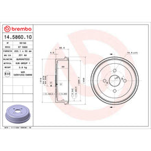 Charger l'image dans la galerie, 14.5860.10 Brembo Essential Brake Drum Brembo Brake Canada