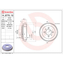 Charger l'image dans la galerie, 14.6775.10 Brembo Essential Brake Drum Brembo Brake Canada
