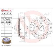 Load image into Gallery viewer, 14.8119.10 Brembo Essential Brake Drum Brembo Brake Canada