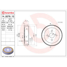 Charger l'image dans la galerie, 14.9378.10 Brembo Essential Brake Drum Brembo Brake Canada