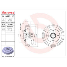 Charger l'image dans la galerie, 14.9395.10 Brembo Essential Brake Drum Brembo Brake Canada