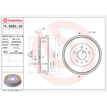 Load image into Gallery viewer, 14.A695.20 Brembo Essential Brake Drum Brembo Brake Canada